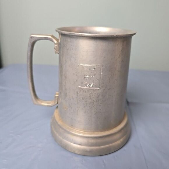 Vintage Playboy Bunny Tankard Aluminum Metal Stein Mug Glass Bottom Cup - Picture 3 of 5